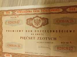 Premiowy Bon Oszczędnościowy PKO 500 zł, 1000 zł