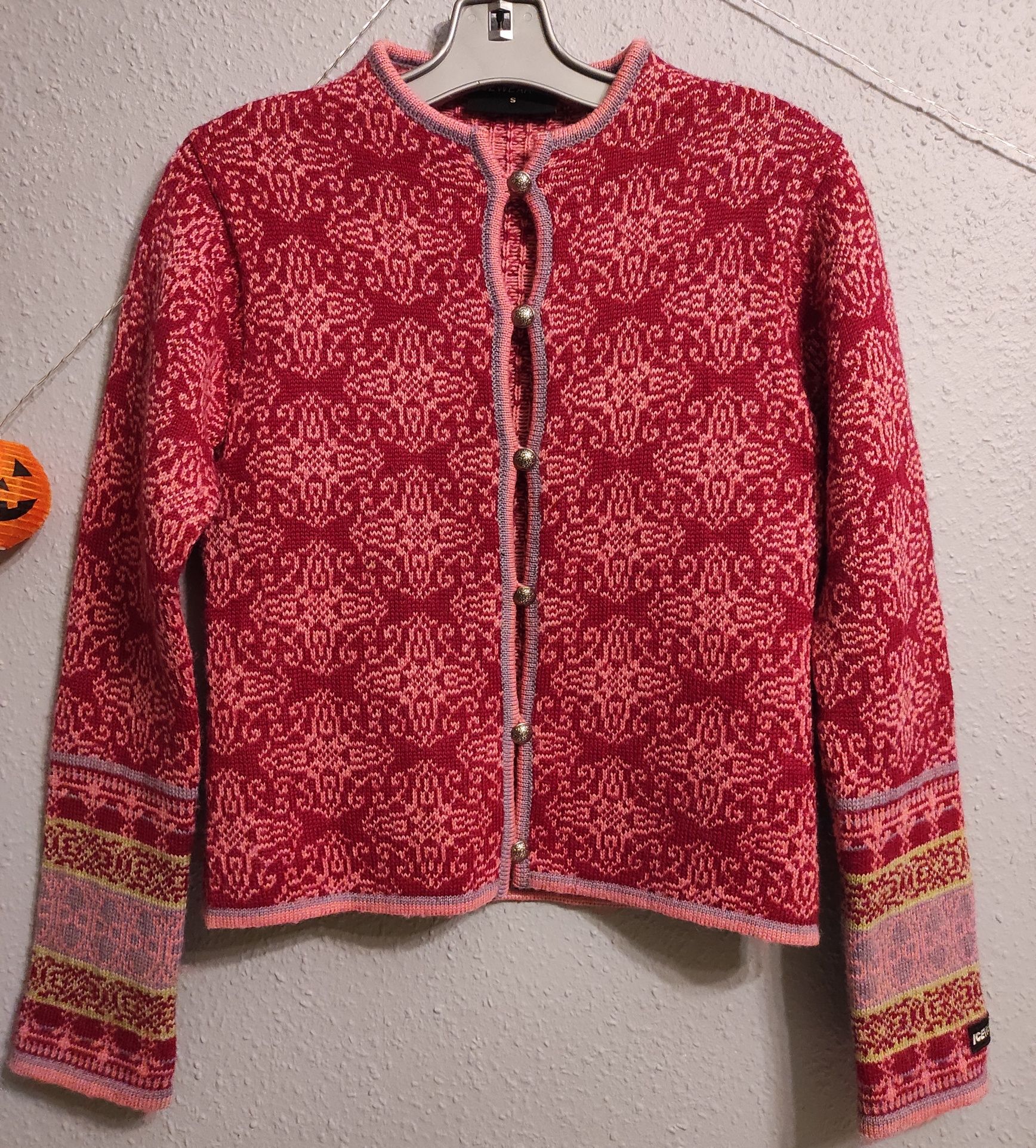 Sweter schumwoole Icewear styl vintage różowy rozmiar S /36