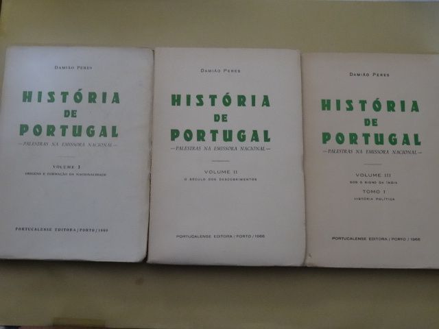 História de Portugal de Damião Peres - 3 volumes