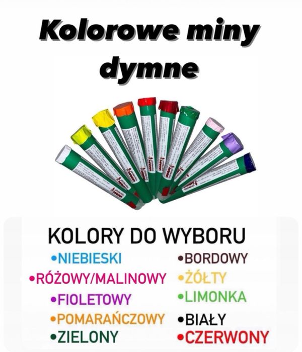Kolorowy dym mina dymna miny dymne na sesje zdjęcia wesele baby shower
