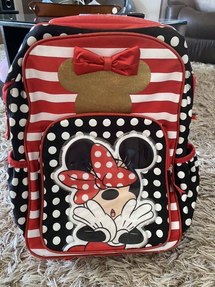 Mochila e lancheira da Minnie com rodinhas