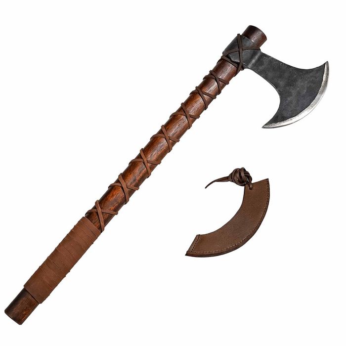 Ręcznie Kuty Topór Wikingów Z Głowicą Ze Stali Węglowej