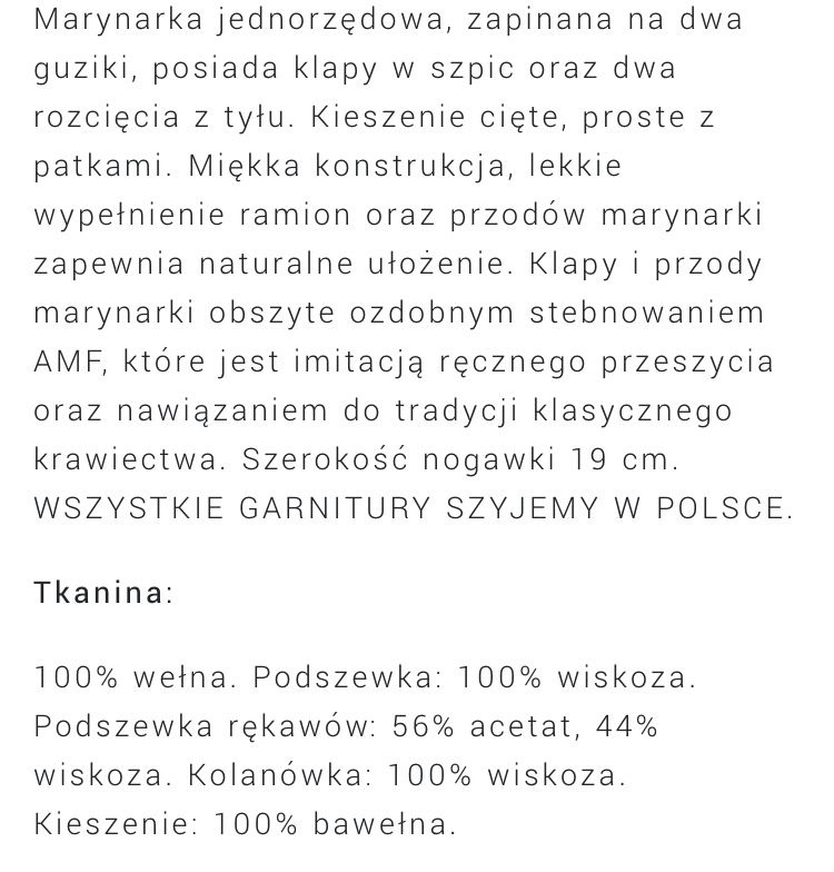 Marynarka 100 % welna 150’s dobra jakosc!