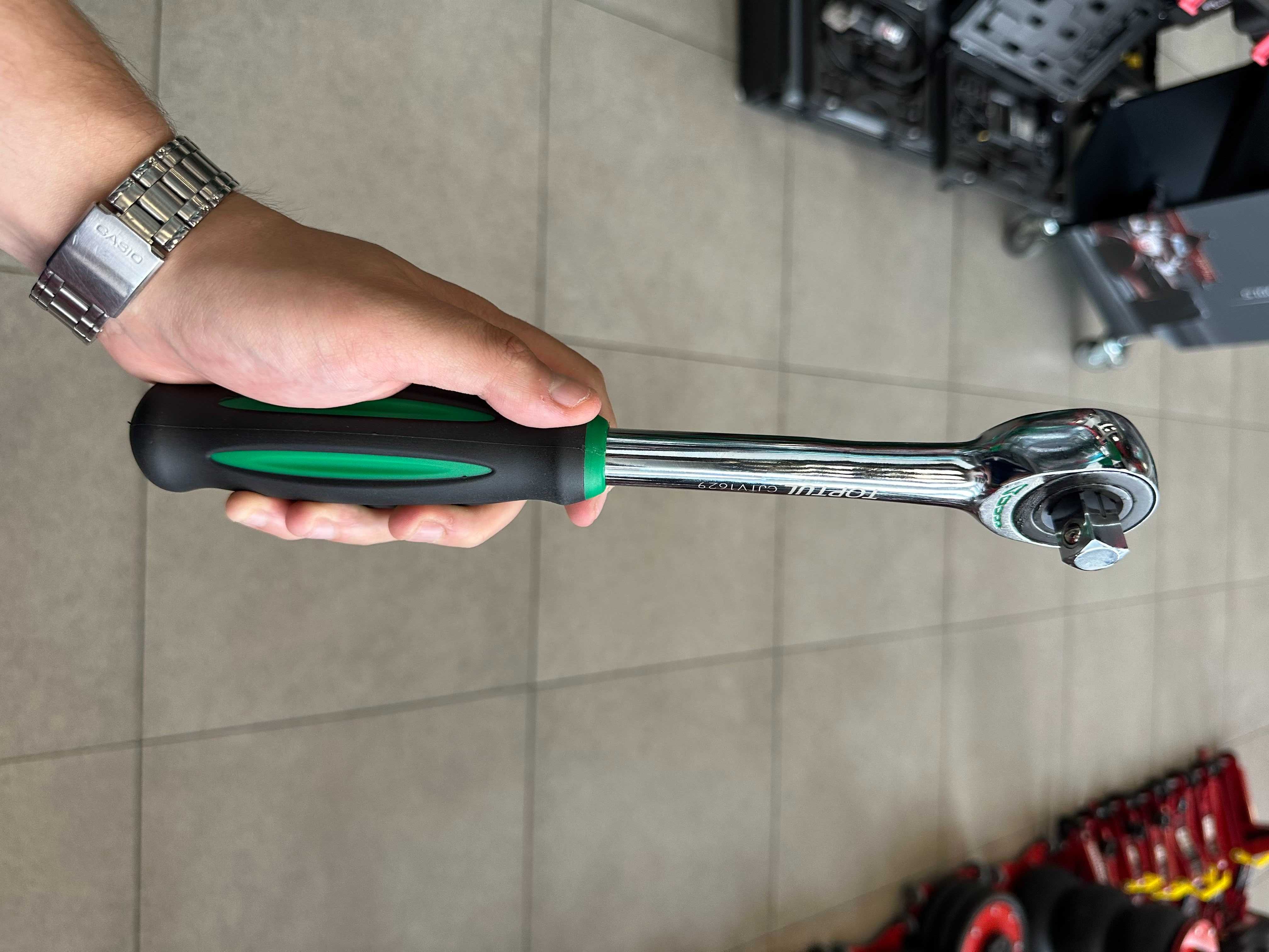 Тріскачка ротаційна TOPTUL 1/2", 60 зубців, 290мм. Переставний квадрат