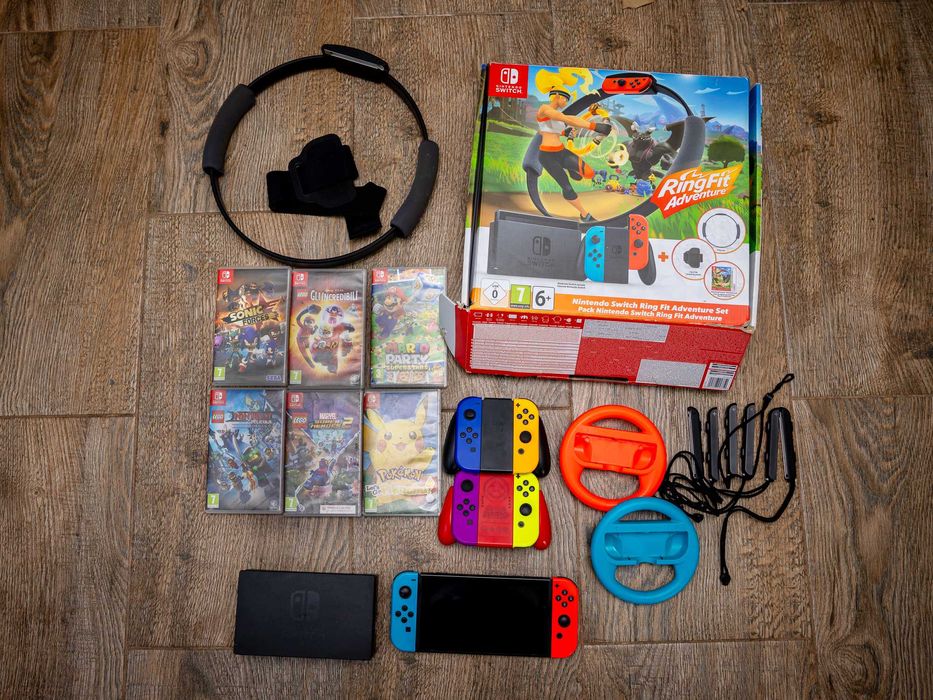 Nintendo Switch duży ZESTAW - 8 GIER