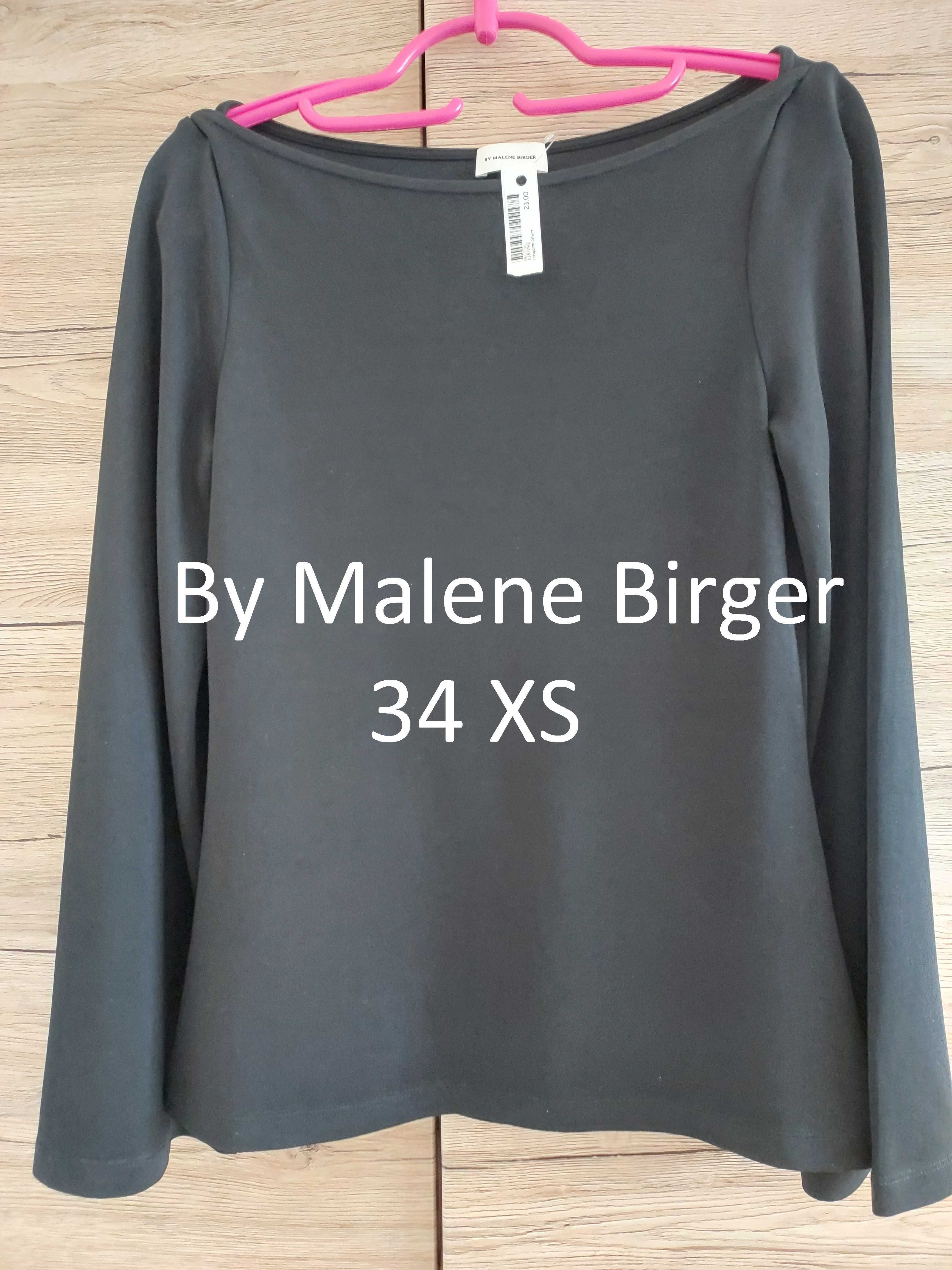34 XS By Malene Birger nowa czarna bluzka bluzeczka długi rękawa