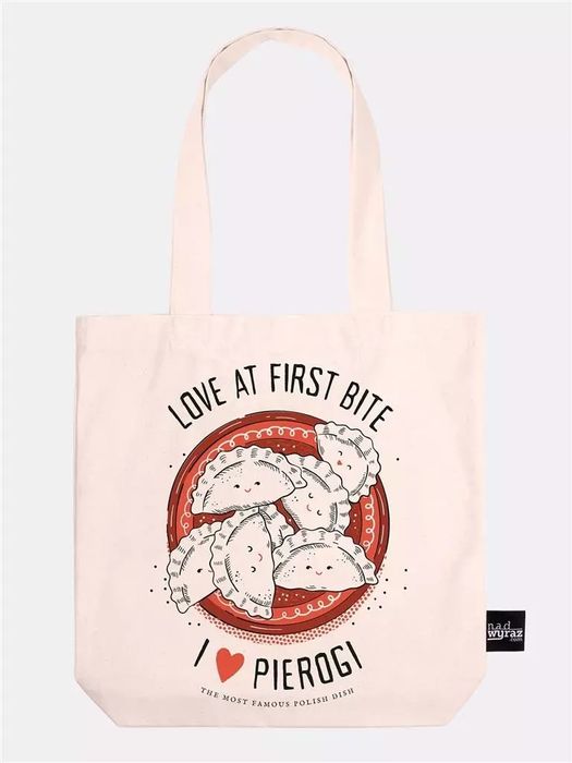 Torba bawełniania ecru I love pierogi. Nadwyraz.com