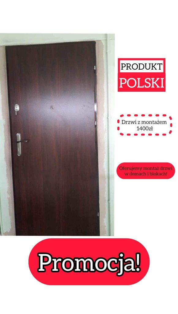 Drzwi zewnętrzne z montażem do bloku