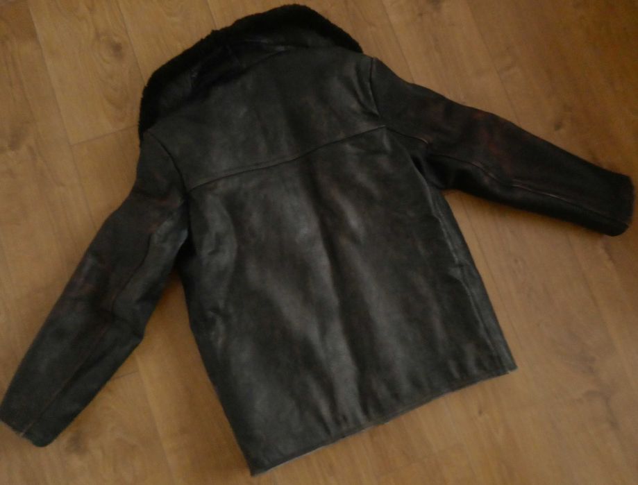 Kurtka skórzana męska skóra PILOTKA Kożuch MILITARY lotnicza L