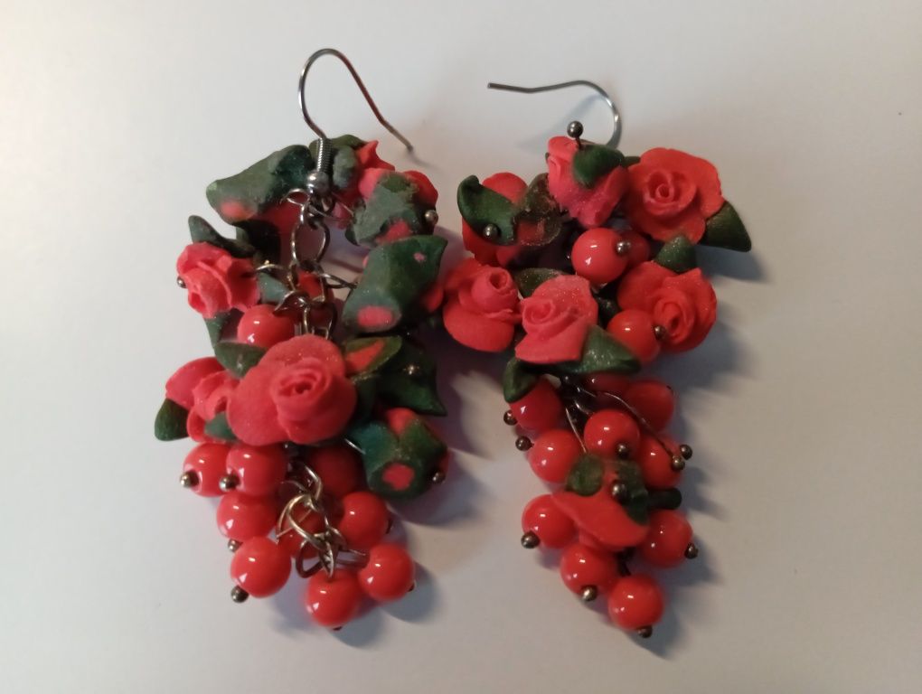 Piękne duże kolczyki DIY z modeliny