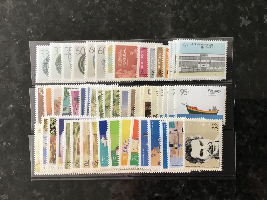 Ano completo de selos novos Portugal - 1986 a 2000