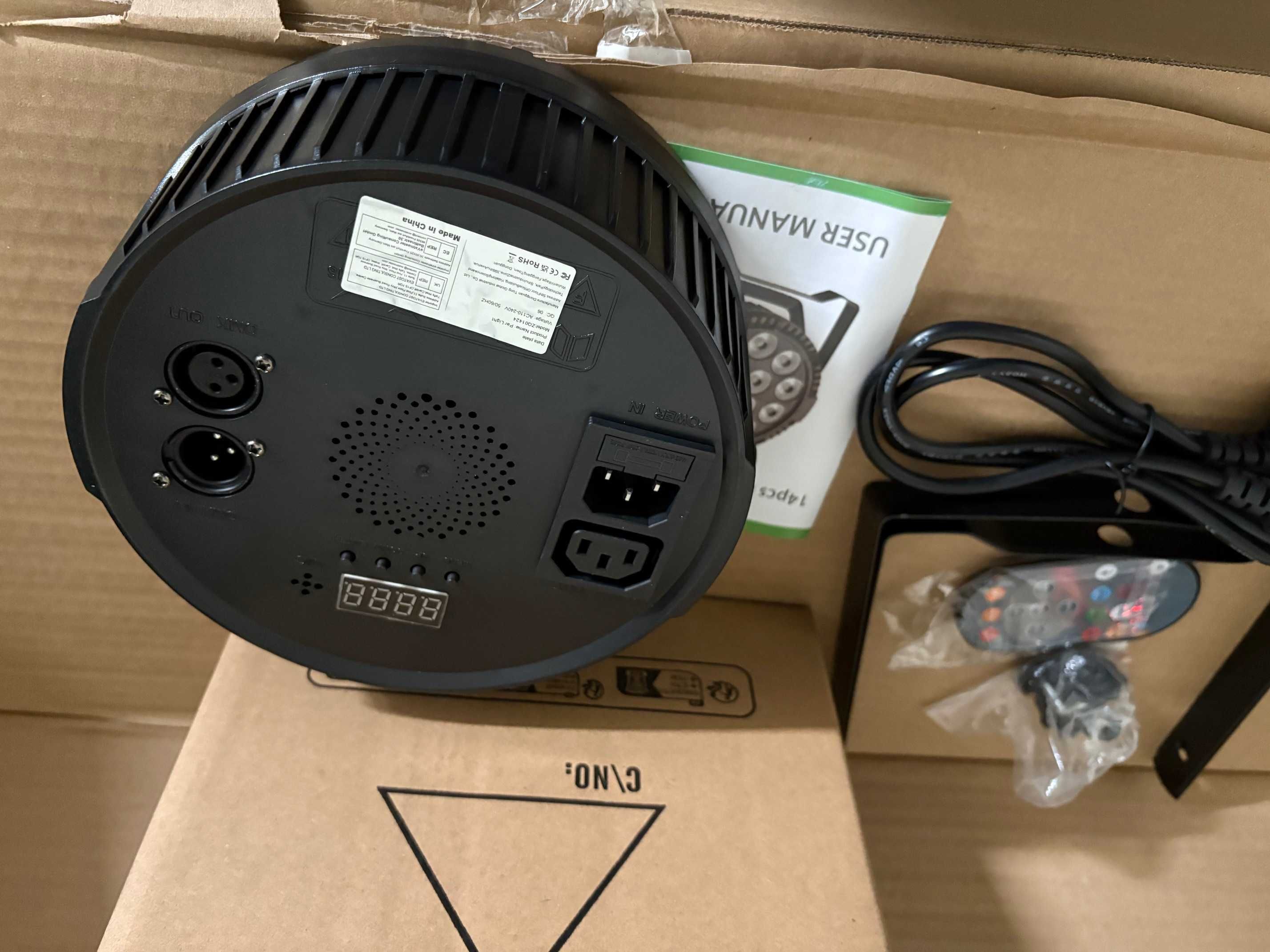LED PAR 14 x 6W RGBW DMX oświetlenie dj sceniczne ZQ01424 + PILOT