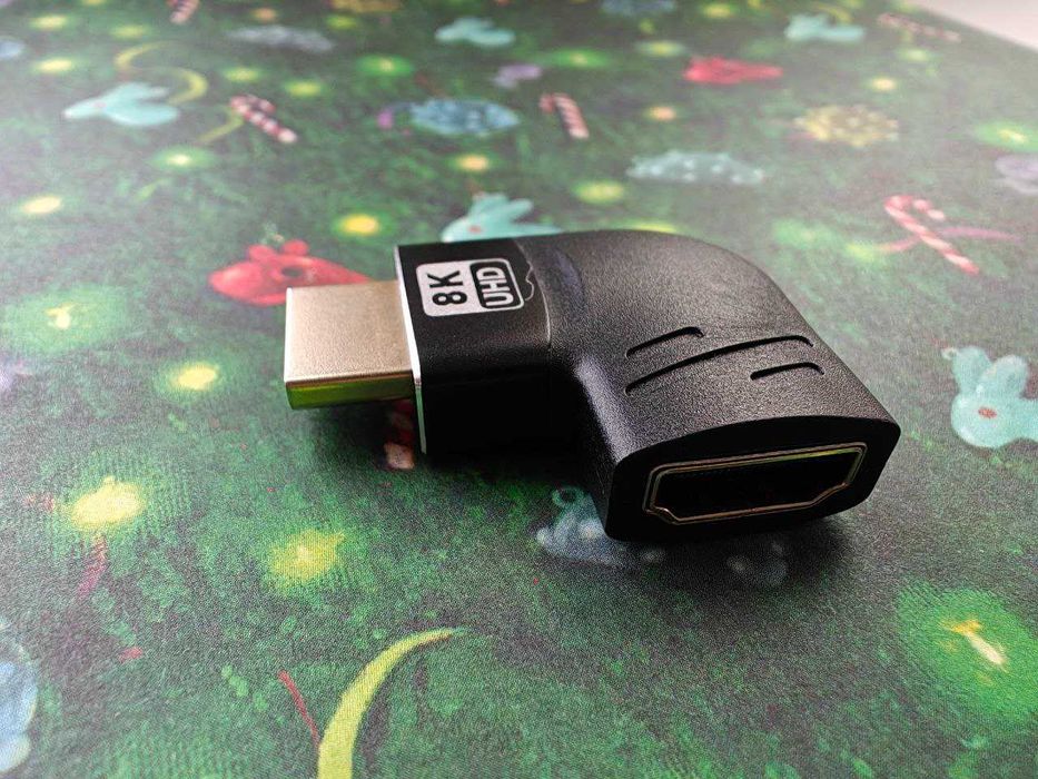 Переходник угол бок прямой HDMI 2.1 Display Port 1.4 8K 60 Hz