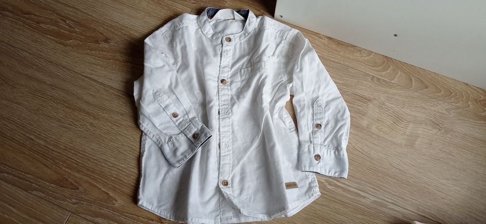 Koszula h&m 92 lniana len bawełna mankiety na guziki z kieszonką 
Ubra