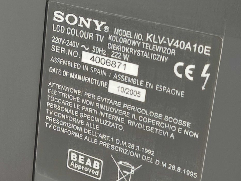 Sony Bravia KLV-V40A10E