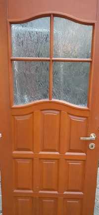 Drzwi drewniane wewnętrzne brązowe 80 x 202