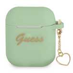 Etui Guess Silicone Charm Heart Collection Na Airpods 1/2 - Zielone