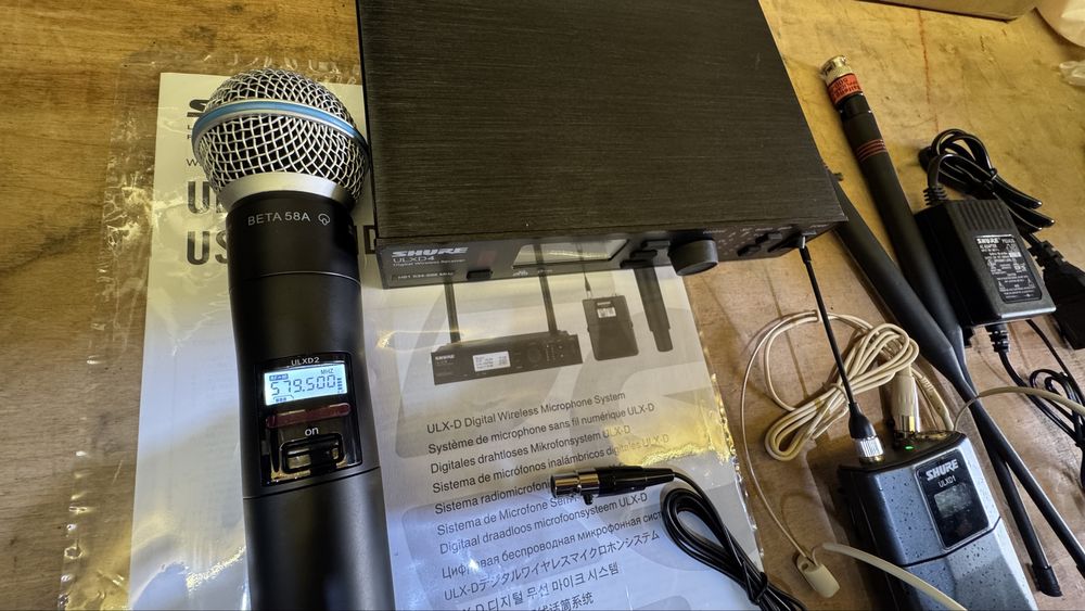 Shure ULXD Beta58,ручний мікрофон,поясний передавач,гарнітура,петличка