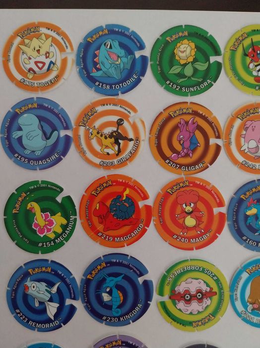 Pokémon Voa Tazos, vários disponíveis, raros, coleção limitada vintage