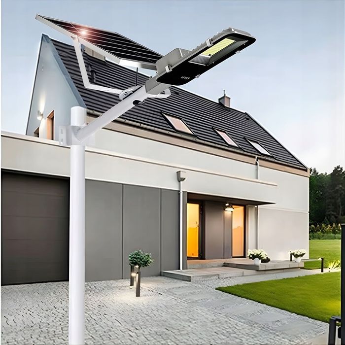 LAMPA SOLARNA 3000W z Czujnikiem Ruchu I Zmierzchu Latarnia Mocna