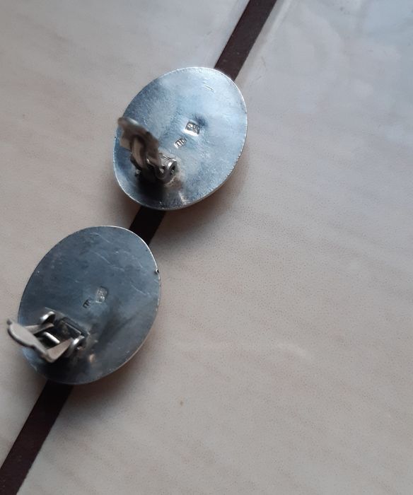 Rytosztuka-srebrne klipsy - PRL