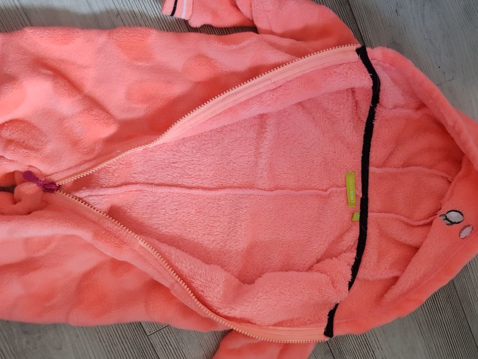 Kombinezon pluszowy zimowy z kapturem i uszkami rozmiar 80 jednorożec