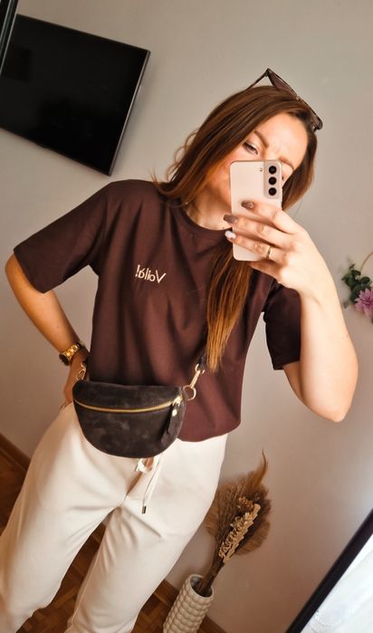 Tshirt z haftem napisem jesień bawełniany Varlesca chicaca XS S M L