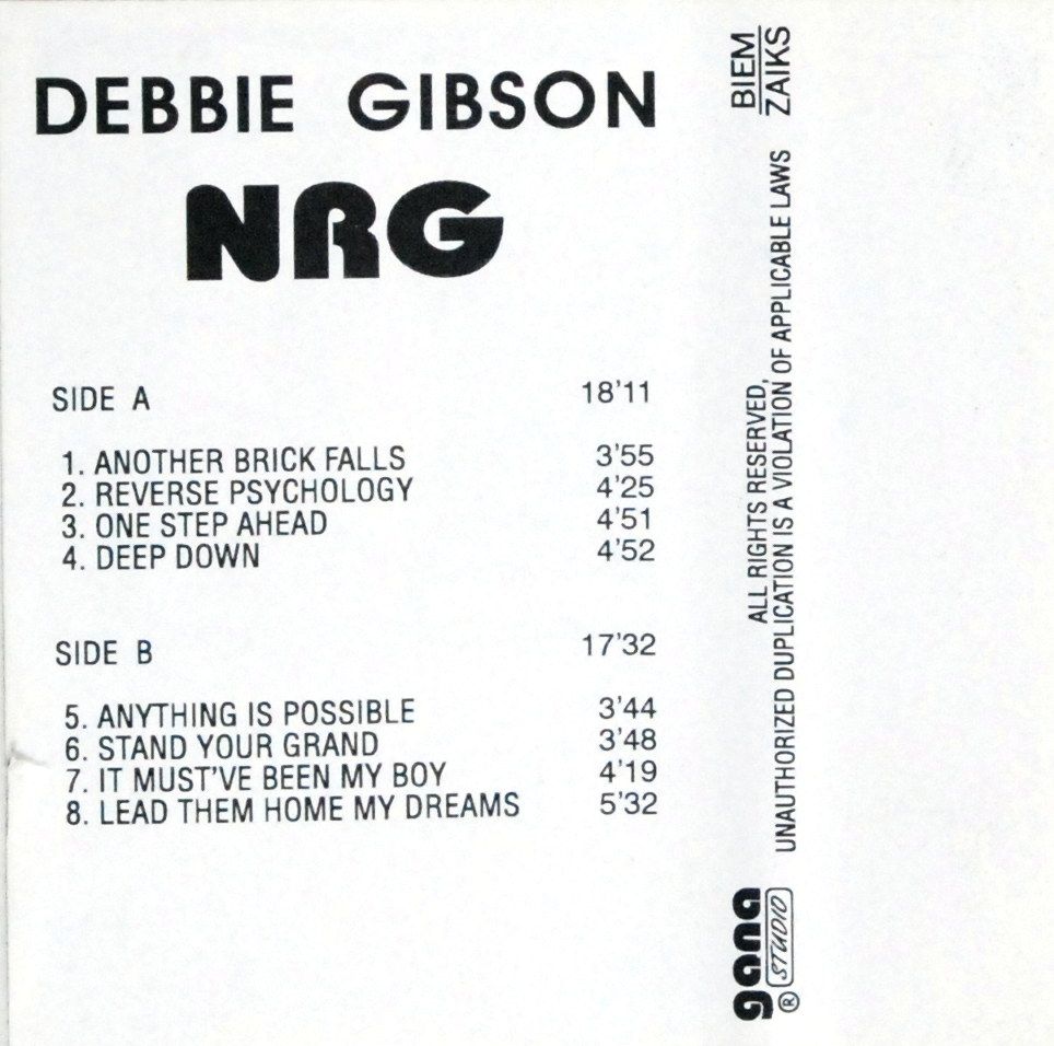 Debbie Gibson - NRG - Anything Is Possible (kaseta) BDB