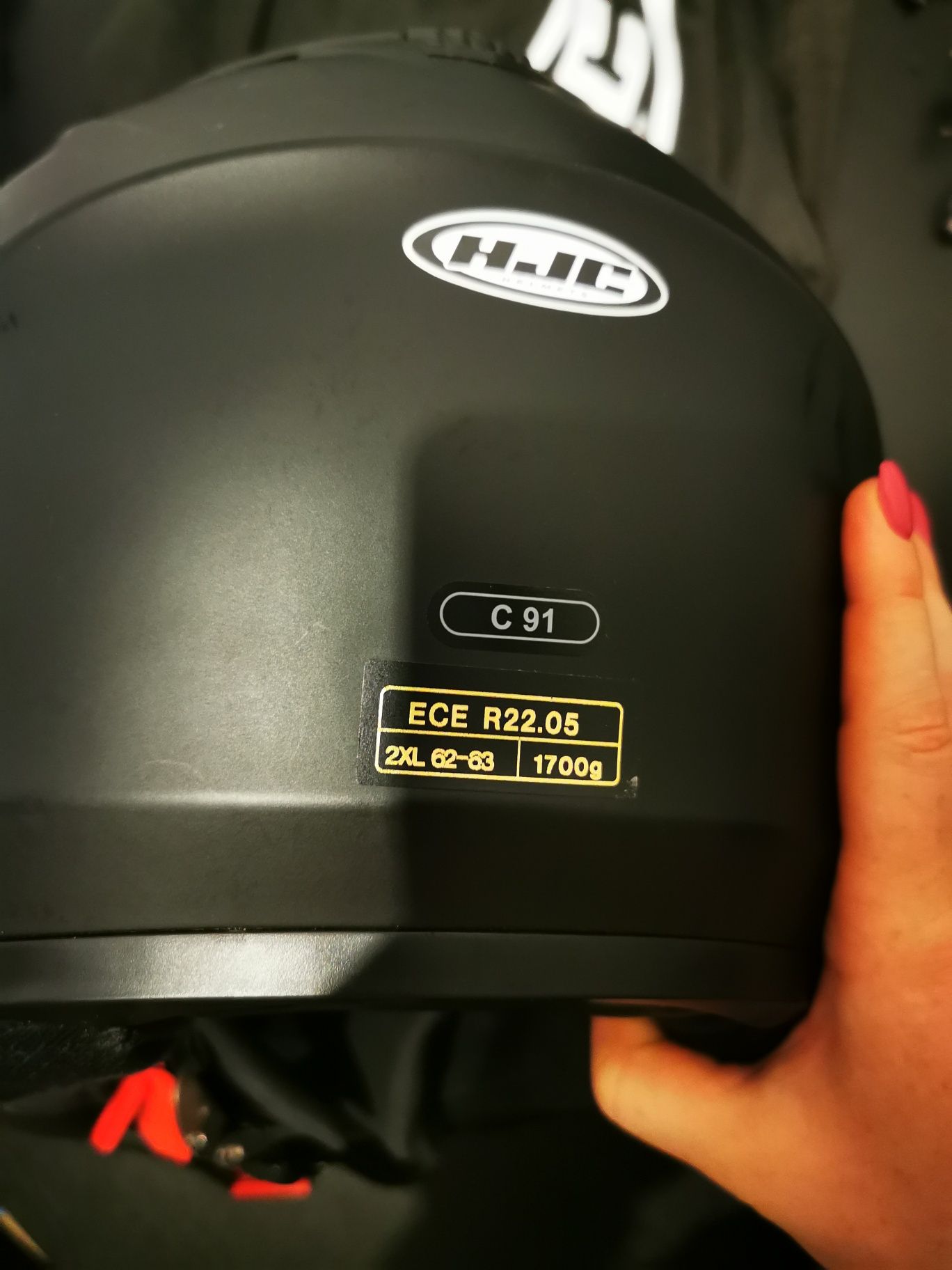 Kask szczękowy motocyklowy HJC C91N matowy czarny
