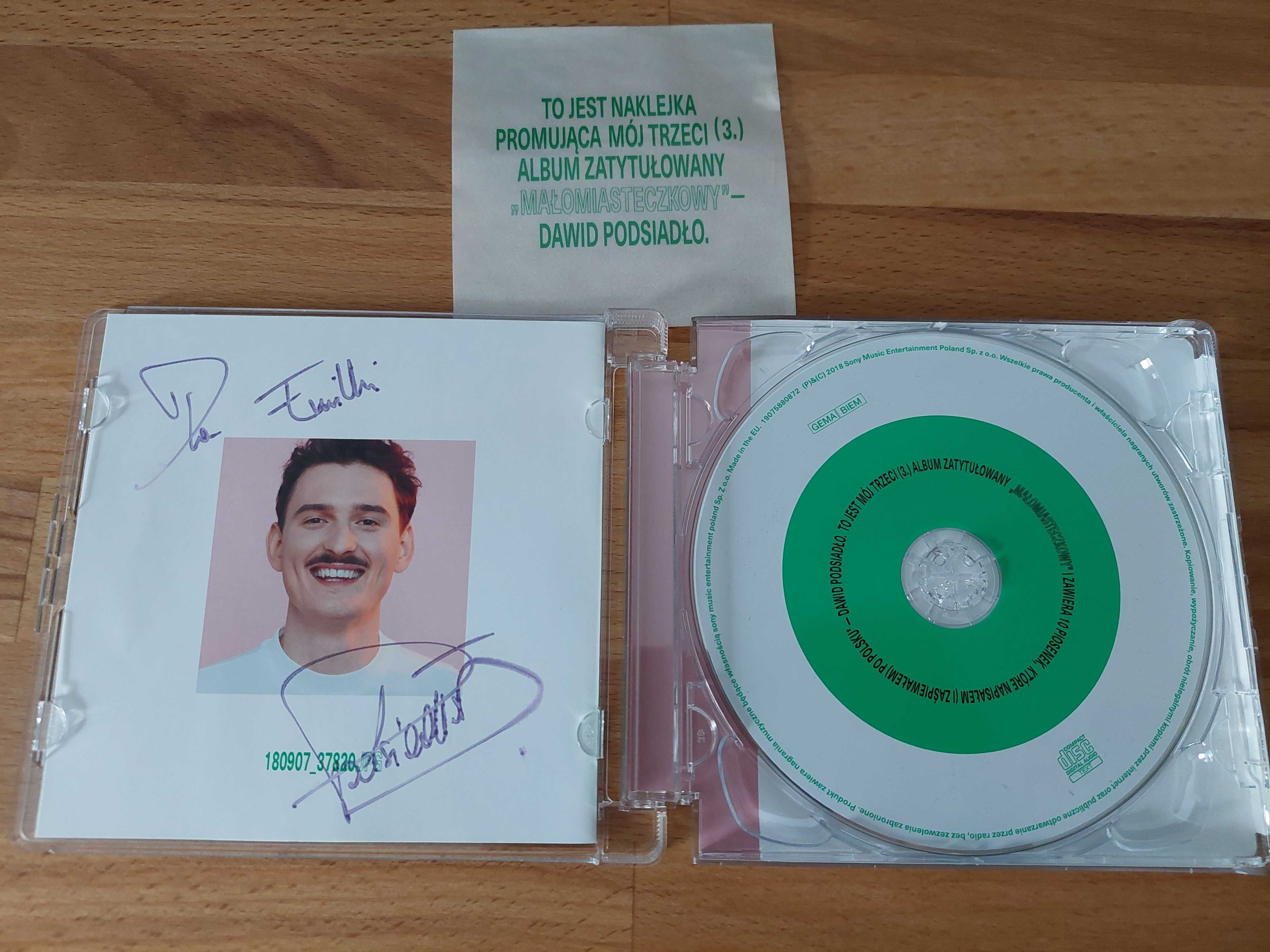 Plyta CD Dawid Podsiadło Małomiasteczkowy z autografem + gratis