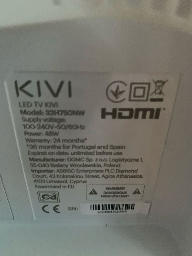 Telewizor KIVI 32’’ android tv,nowy 5 lat gwarancjii