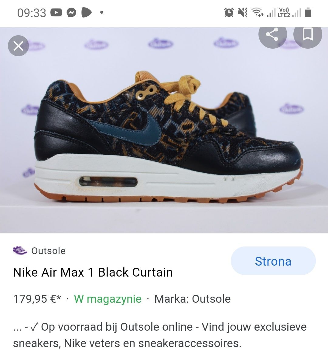 Nike Air Max 1 Black Curtain