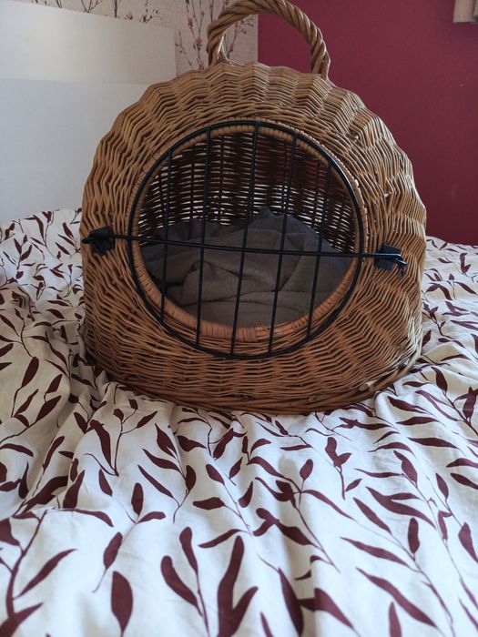 Kosz transporter wiklinowy dla kota/królika/małego psa
