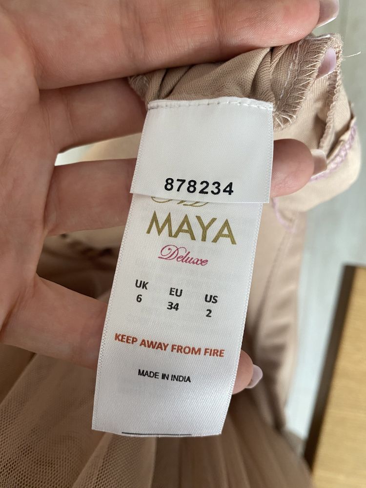 Maya asos deluxe sukienka 38 M  zlota dluga