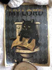 Plakat Śmieszny Czarny Kotek