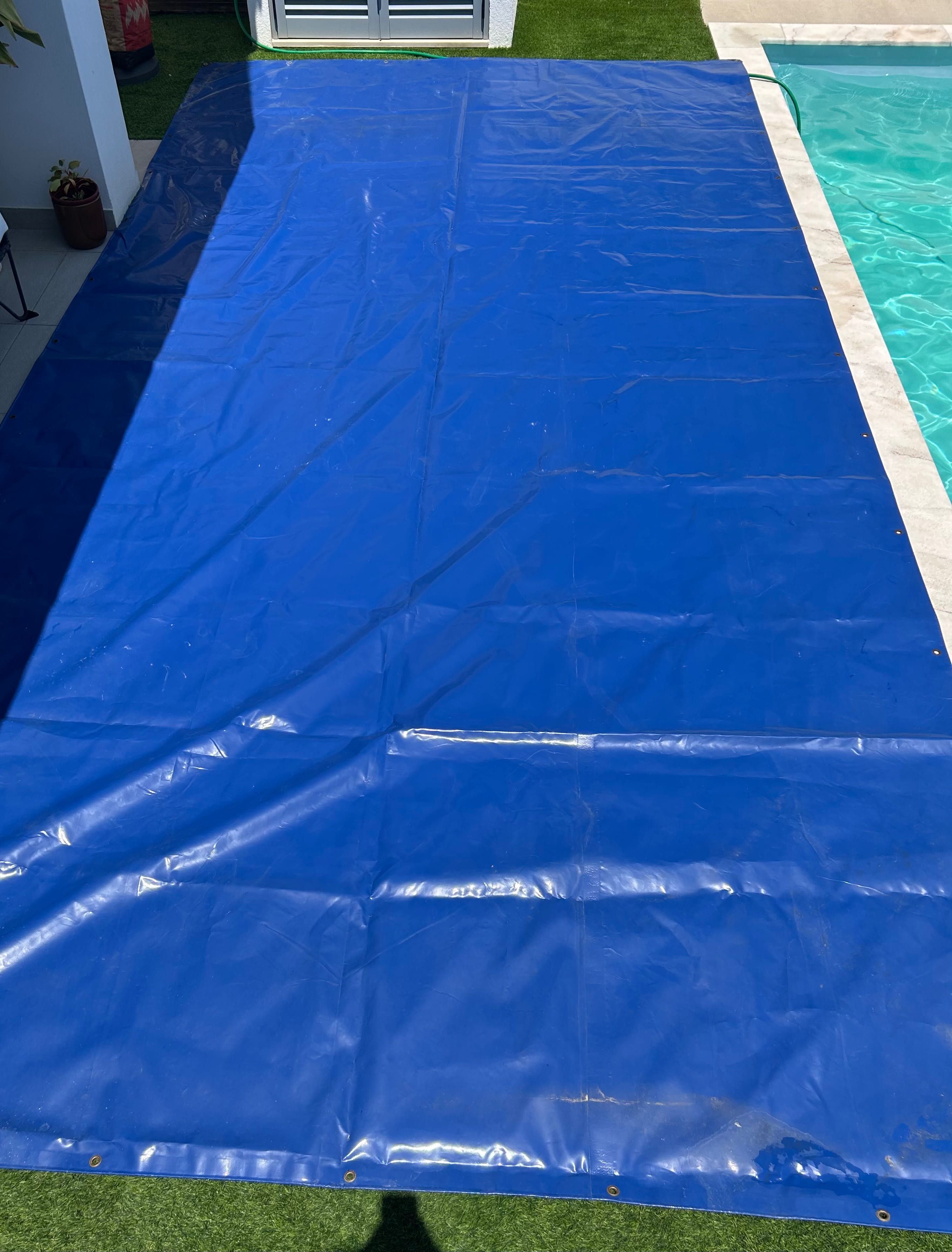 Lona azul para piscina 6x3 — como nova