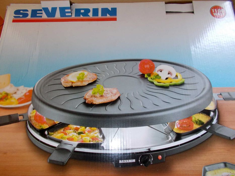 SEVERIN RG 2681 grill imprezowy, ok. 1100 W, w zestawie 8 patelni