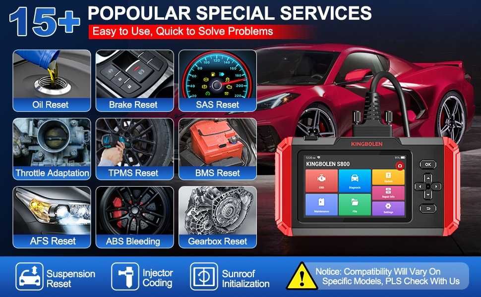 Interfejs skaner diagnostyczny KINGBOLEN S800 Dożywotnia Aktualizacja