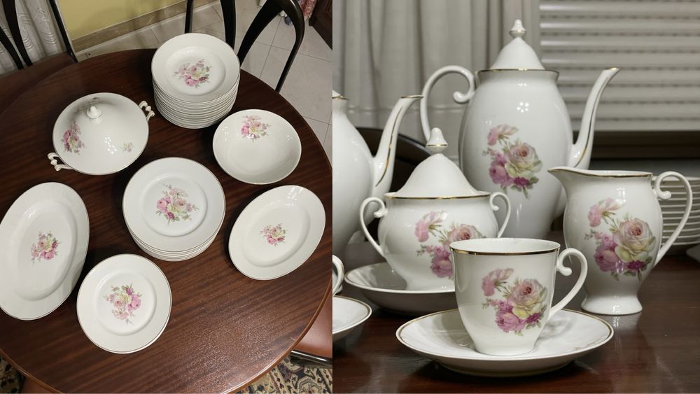 Serviço Jantar / Chá / Café Porcelana SPAL 12 Pessoas Completo Vintage