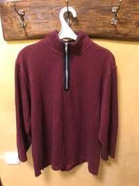Женский свитер под горло на замке бордовый размер 48-52