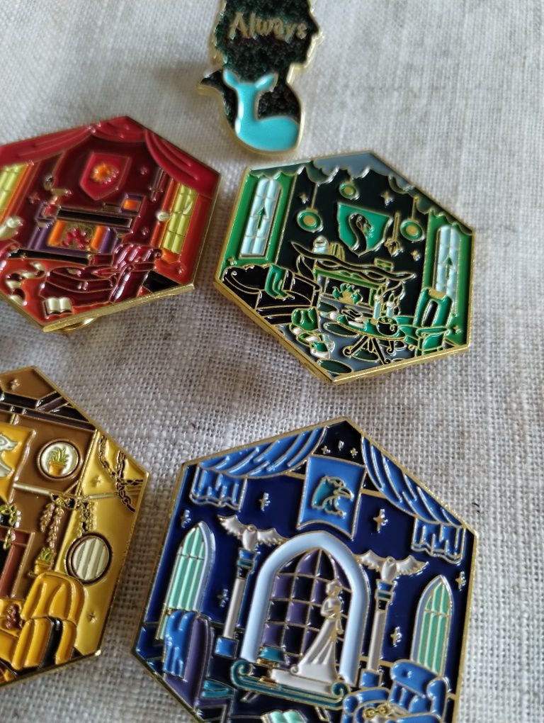 HARRY POTTER - domy Hogwart - przypinki piny znaczki + Snape Always