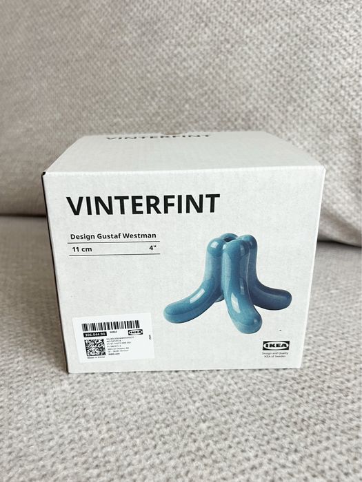 IKEA Vinterfint Gustaf Westman świecznik niebieski