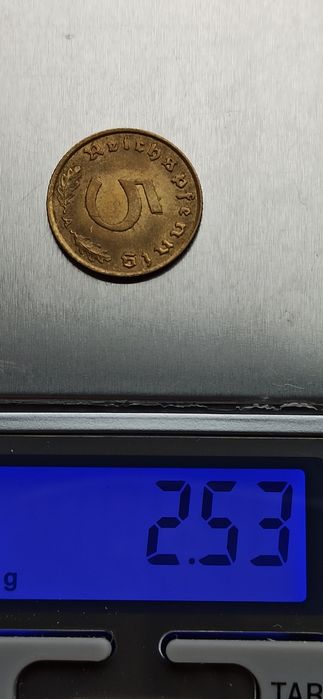 Монета 5 рейхспфеннигов, 1939 год 'А' Берлин