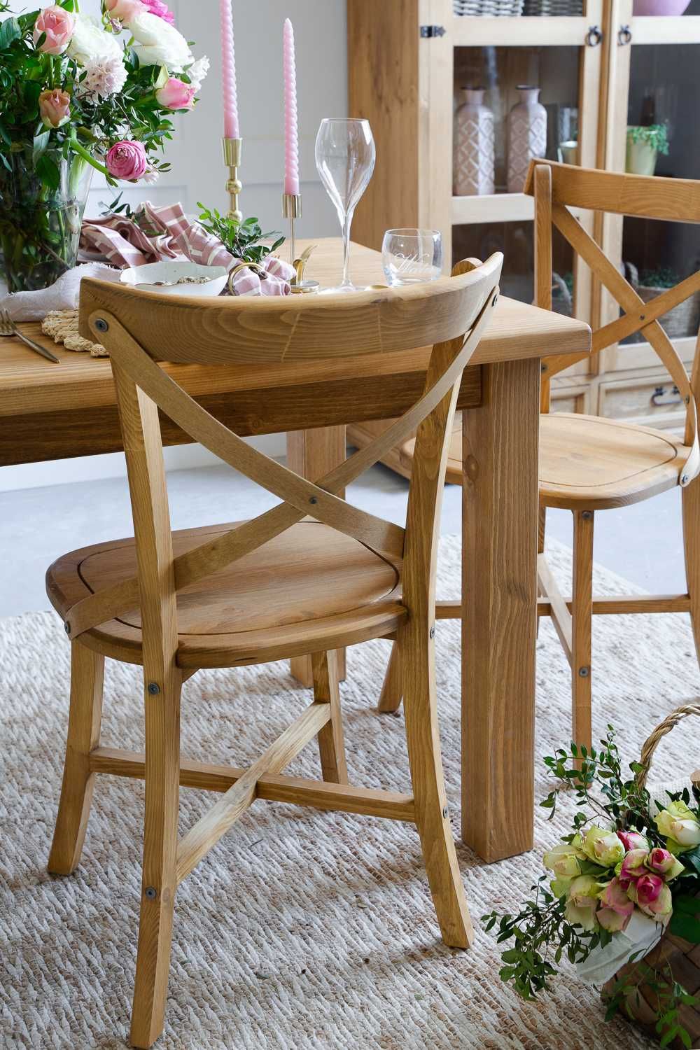 drewniany stół z krzesłami 160x80 od producenta MEBLO-WOSK