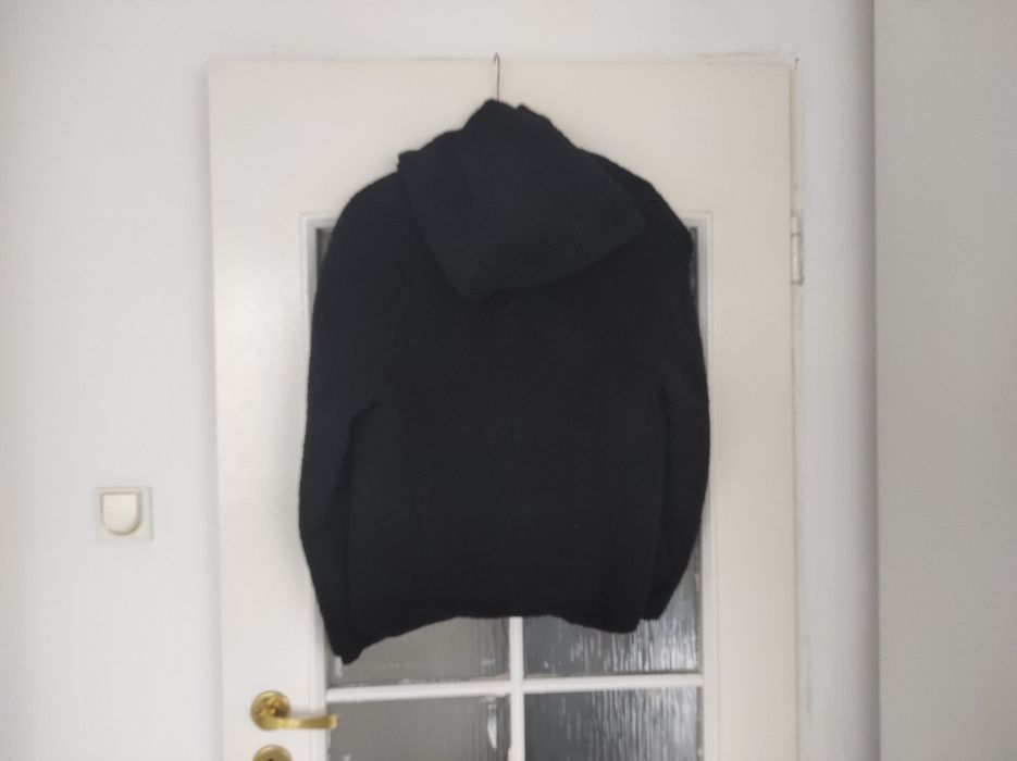 Kurtka Aryton czarna baranek bukle buckle kaptur wełna 36 38