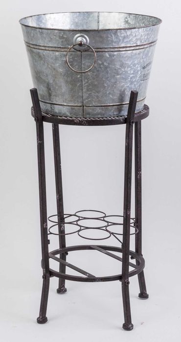 Stojak na wino butelki metalowy wysoki czarny stylizowany 130085