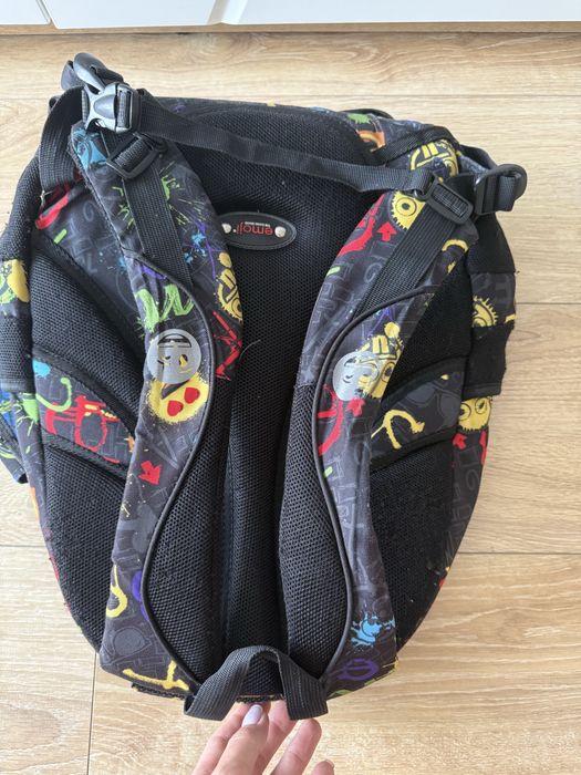 Plecak do szkoly mlodziezowy  emoji czarny st majewski