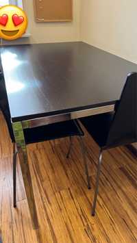 Stół TORSBY + 6 krzeseł MARTIN IKEA czarne