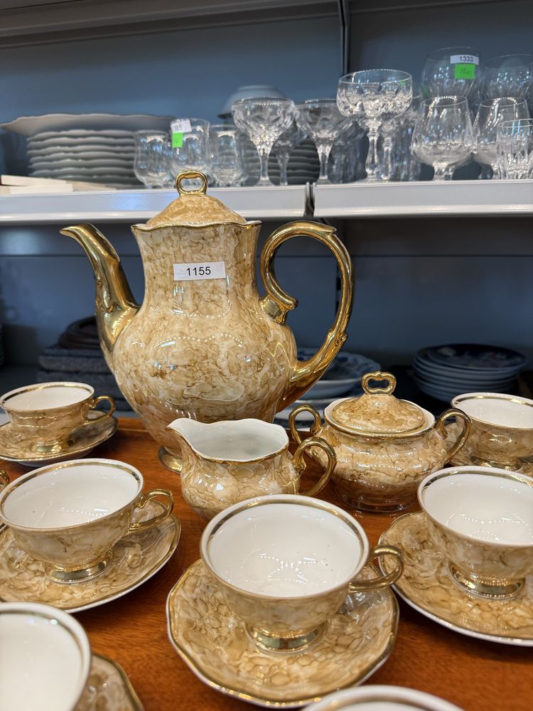Serwis zestaw porcelanowy Karolina Marmurek 12 osób śniadanie 1155