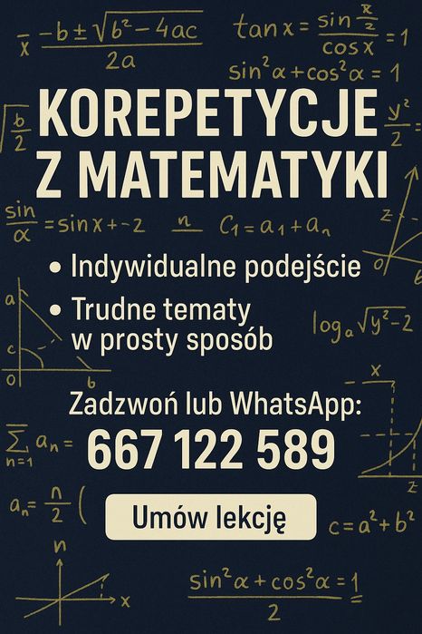 Korepetycje z matematyki - szkoła podstawowa i liceum